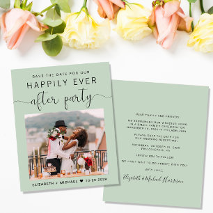 Elegant Photo Sage Wedding Reception Save the Date