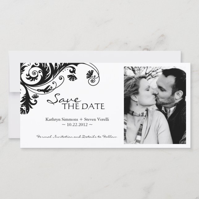 Elegant Photo Save The Date Invitation (Front)