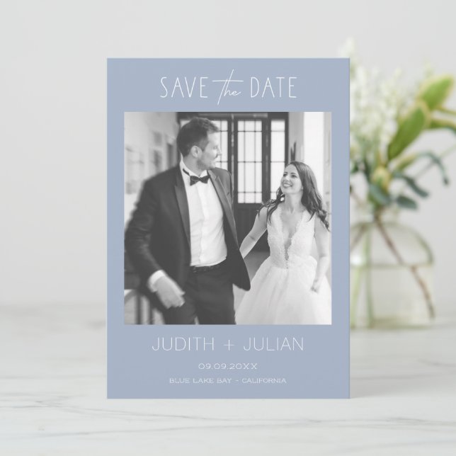 Elegant Photo Save The Date Wedding Invitation (Standing Front)