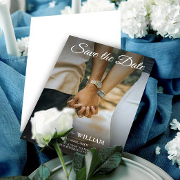 Elegant photo save the date wedding  invitations