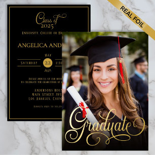 Elegant Photo Script Graduate Black