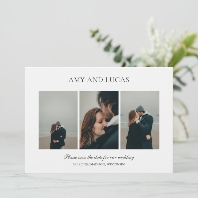 Elegant Photo Simple Wedding Save The Date (Standing Front)