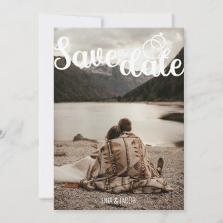 Elegant Photo – Split Layout with Modern Script Save The Date