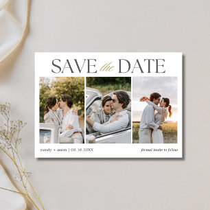 Elegant Photo Strip Wedding  Save The Date