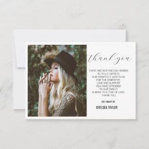 Elegant Photo Sympathy Funeral Personalised  Thank You Card