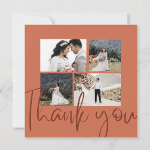 Elegant Photo Terracotta Wedding Thank You Card