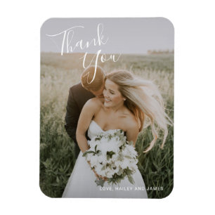 Elegant Photo Thank You Wedding Favour Magnet