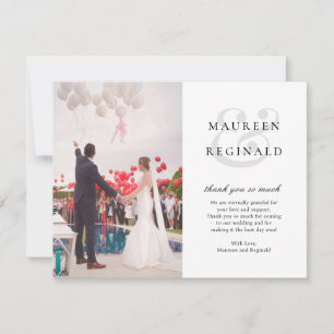 Elegant Photo Traditional Wedding Thank You Card