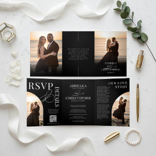 Elegant Photo Tri-Fold Wedding Invitation