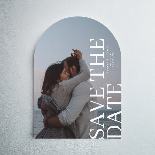 Elegant Photo Typography Script Wedding Arch Save The Date