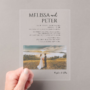  Elegant Photo Wedding  Acrylic Invitations