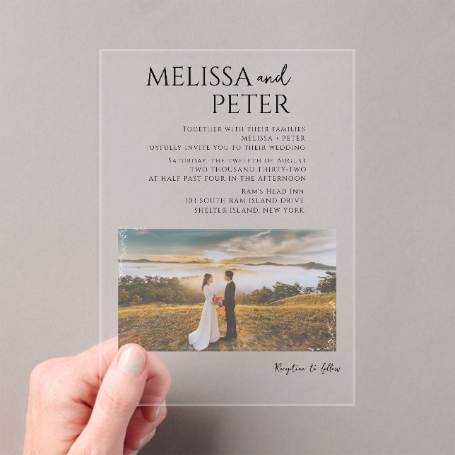  Elegant Photo Wedding  Acrylic Invitations (Insitu (Handheld))