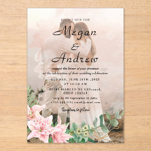 Elegant Photo Wedding Acrylic Invitations