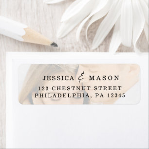 Elegant Photo Wedding Address Layer Label Return Address Label