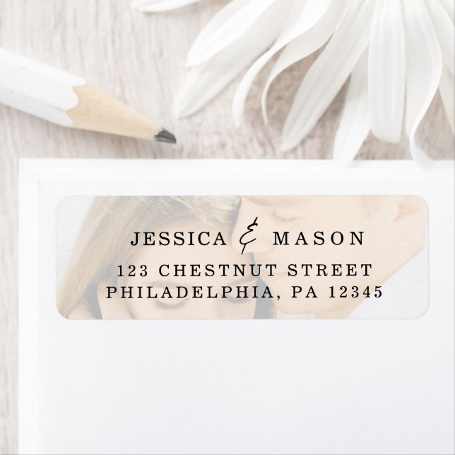 Elegant Photo Wedding Address Layer Label Return Address Label (Insitu)