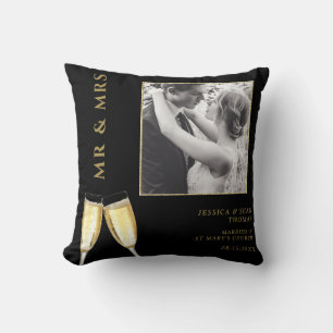 Elegant Photo, Wedding Champagne  Cushion