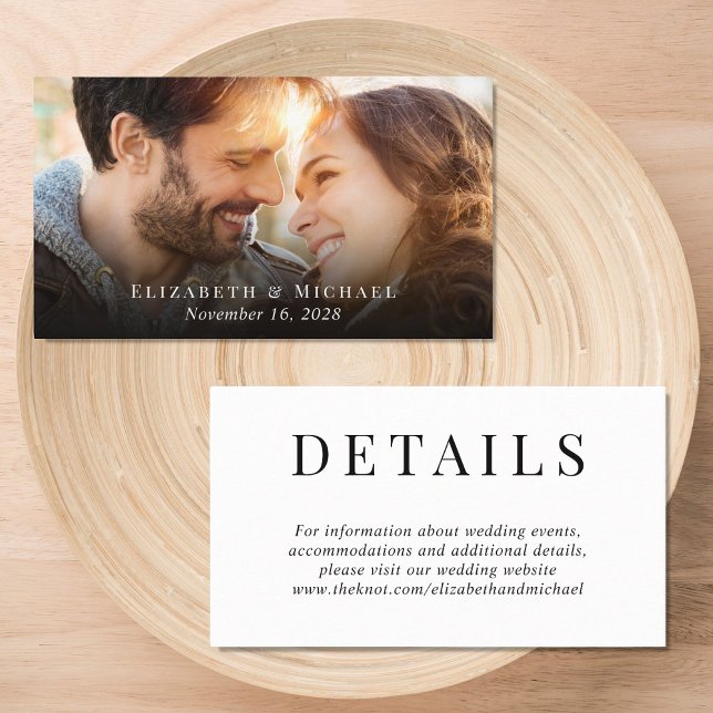 Elegant Photo Wedding Details Enclosure Card (Creator Uploaded)