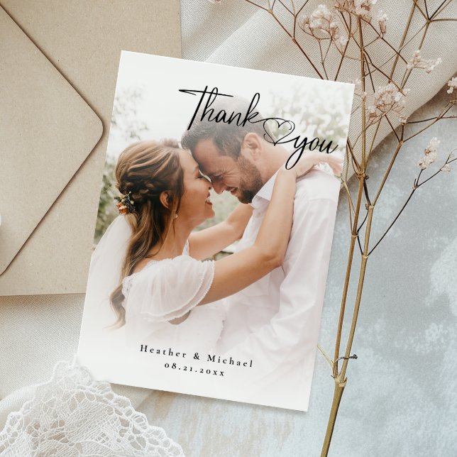 Elegant Photo Wedding Folded Thank You Card (Leave a lasting impression and express your thanks in a truly special and meaningful way.)