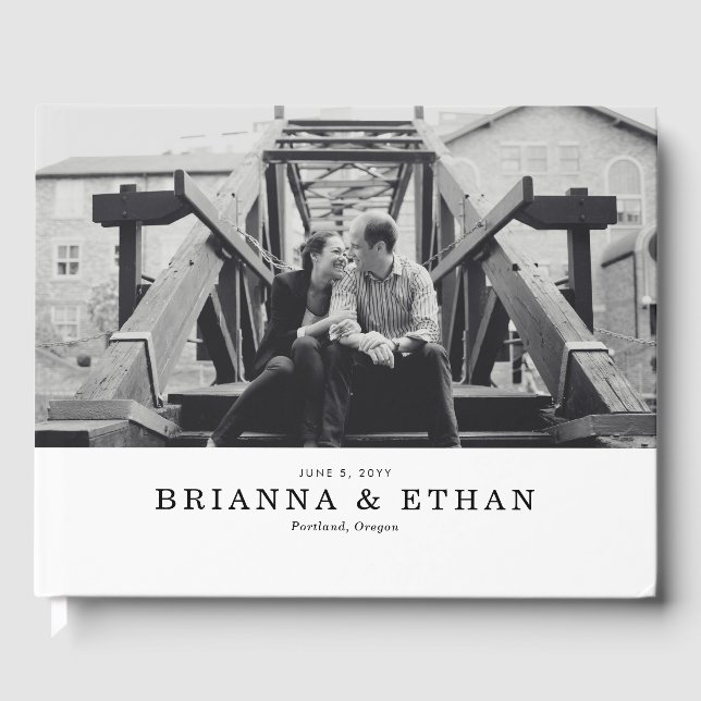 Elegant Photo Wedding Guest Book (Front)