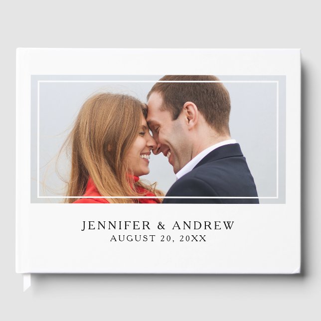 Elegant Photo Wedding Guest Book (Front)