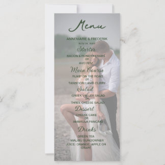 Elegant Photo Wedding Menu