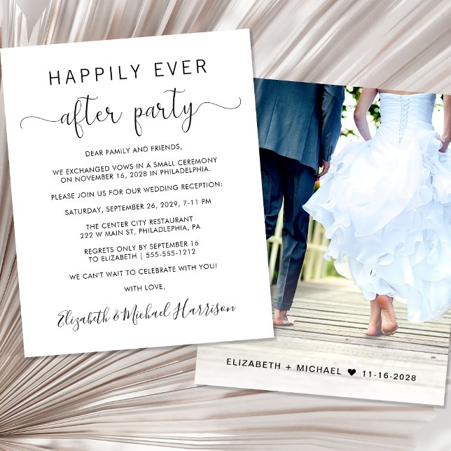 Elegant Photo Wedding Reception Invitation (Your love story deserves a grand celebration!)