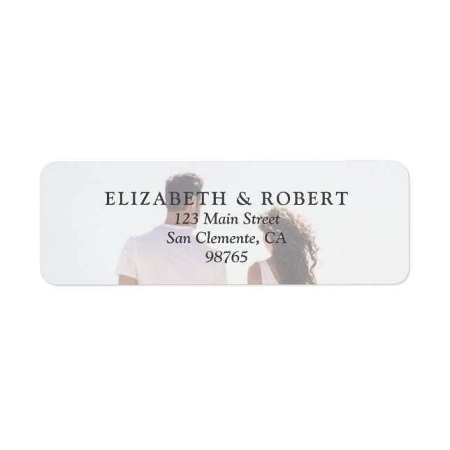 Elegant Photo Wedding Return Address  Label (Front)