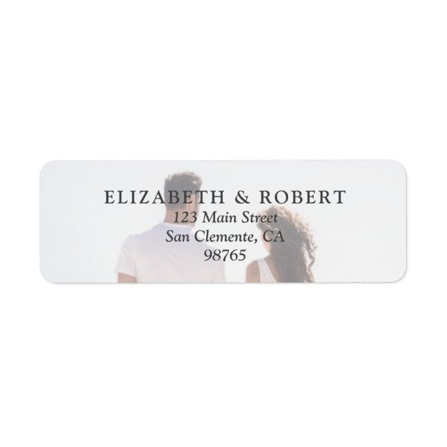 Elegant Photo Wedding Return Address  Return Address Label (Front)