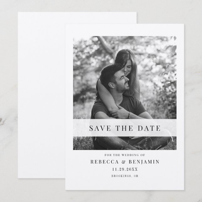 Elegant Photo Wedding Save the Date (Front/Back)
