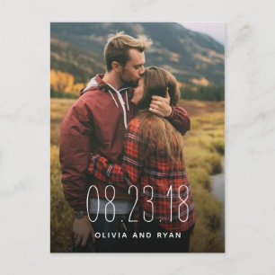 Elegant photo wedding save the date announcement postcard