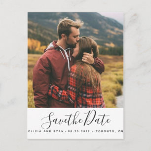 Elegant photo wedding save the date announcement postcard