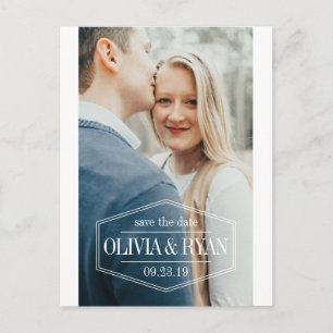 Elegant photo wedding save the date announcement postcard