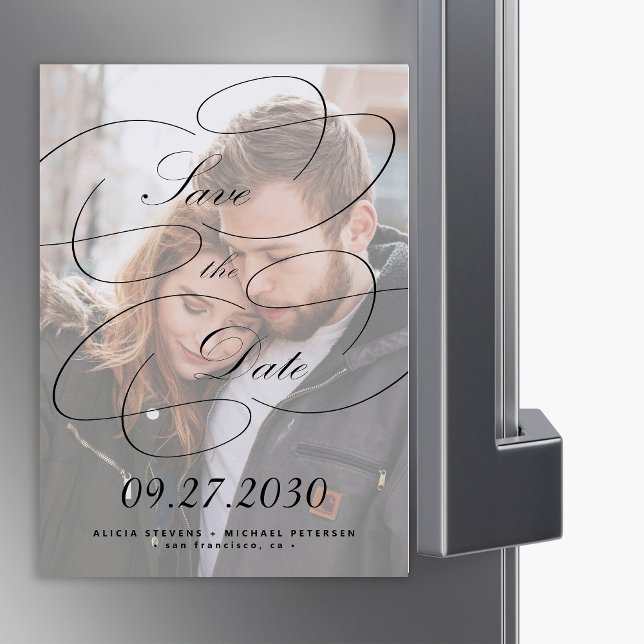 Elegant photo wedding save the date magnetic invitation (Creator Uploaded)