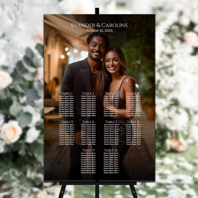 Elegant photo wedding seating chart 10 tables (Creator Uploaded)