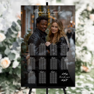 Elegant photo wedding seating chart 11 tables