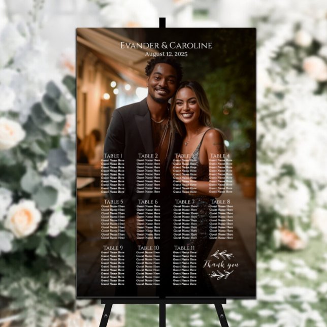 Elegant photo wedding seating chart 11 tables (Creator Uploaded)
