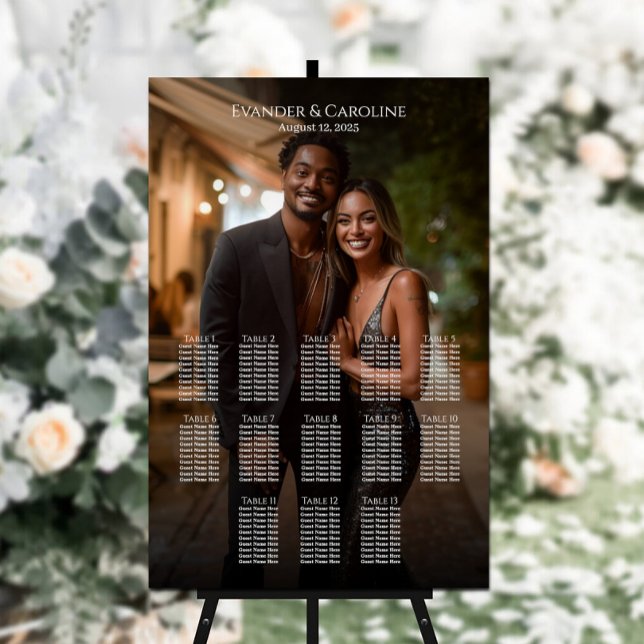 Elegant photo wedding seating chart 13 tables (Creator Uploaded)