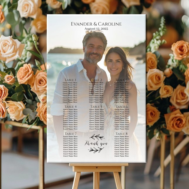 Elegant photo wedding seating chart 8 tables (Creator Uploaded)