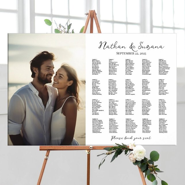 Elegant photo wedding seating chart find your seat (Creator Uploaded)