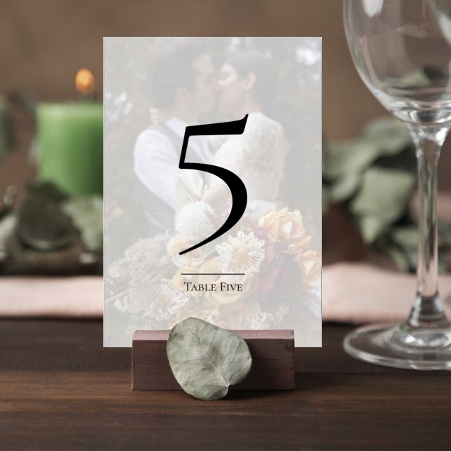 Elegant Photo Wedding Table Number Card (Creator Uploaded)