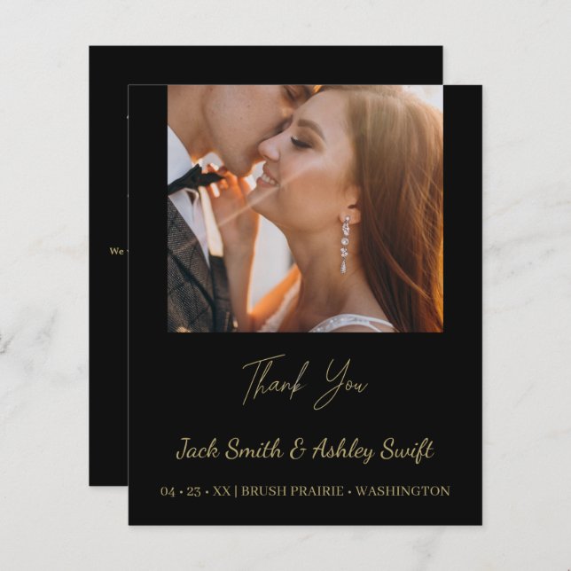 Elegant Photo Wedding Thank you (Front/Back)