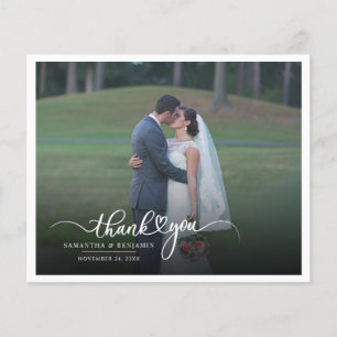 Elegant Photo Wedding Thank You Card