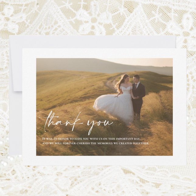 Elegant Photo Wedding Thank You Card (Creator Uploaded)