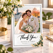 Elegant Photo Wedding Thank You Card