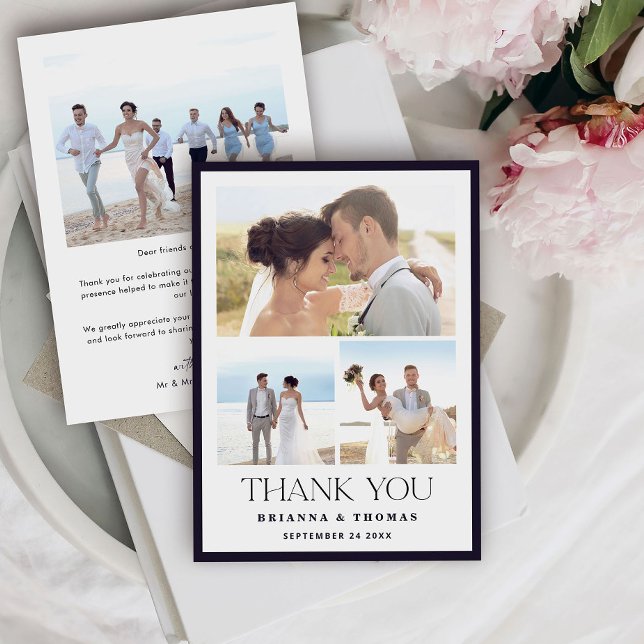 Elegant Photo Wedding Thank You Card (Creator Uploaded)