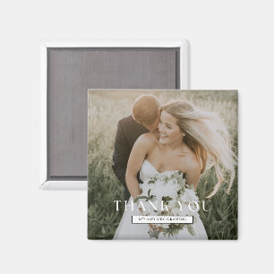 Elegant Photo Wedding Thank You Favor Magnet