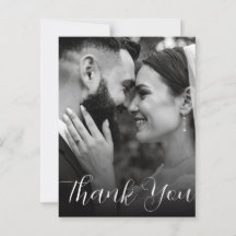 Elegant Photo Wedding Thank You Postcard