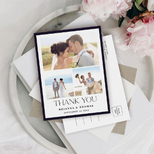 Elegant Photo Wedding Thank You Postcard