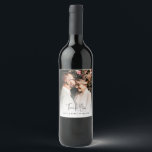 Elegant Photo Wedding Thank You Script Wine Label<br><div class="desc">Can be customised to suit your needs.
© Gorjo Designs. Made for you via the Zazzle platform.

// Need help customising your design? Got other ideas? Feel free to contact me (Zoe) directly via the contact button below.</div>