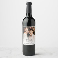 Elegant Photo Wedding Thank You Script Wine